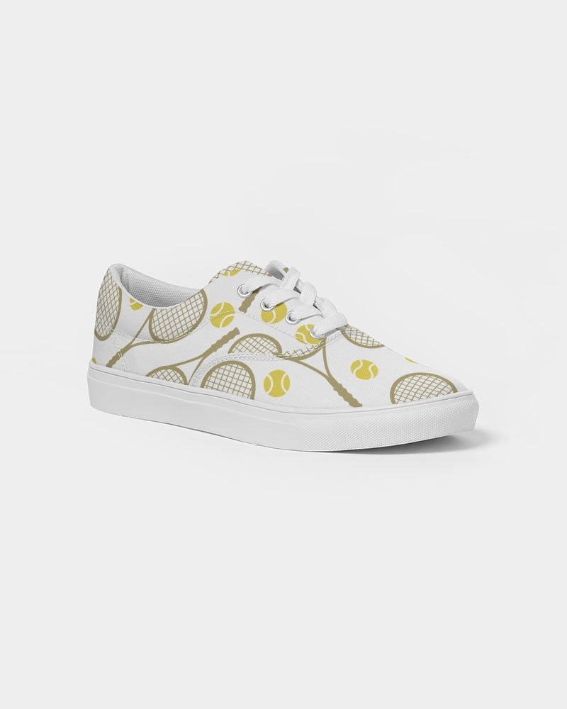 Racquet & Ball Pattern Women's Lace Up Canvas Shoe