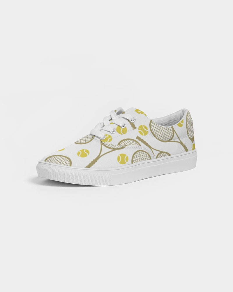 Racquet & Ball Pattern Women's Lace Up Canvas Shoe