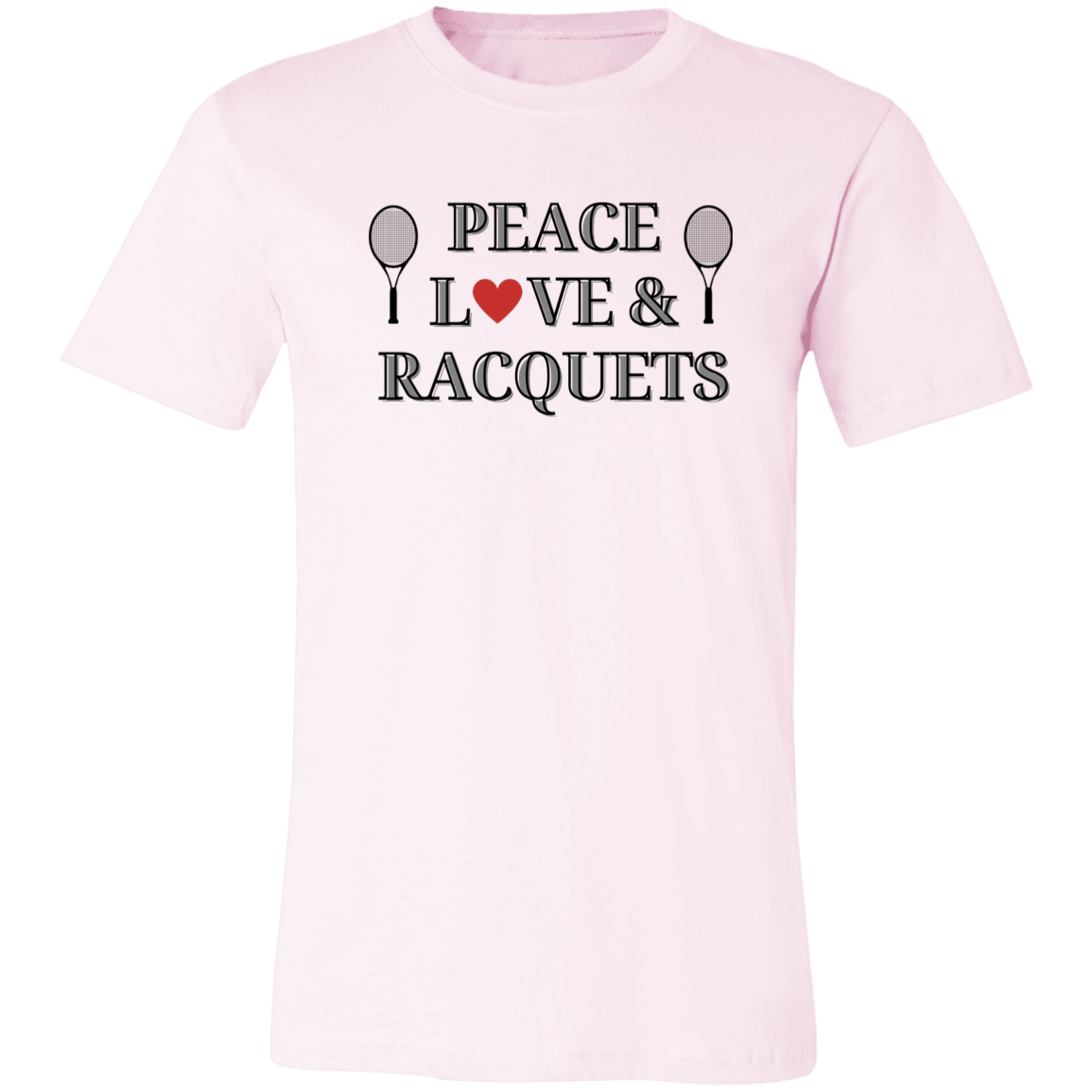 Peace Love & Racquets Unisex Jersey Tee